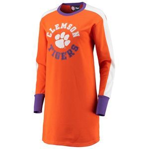 Clemson Tigers G-III 4Her by Carl Banks Orange Purple Long Sleeve Dress Size M